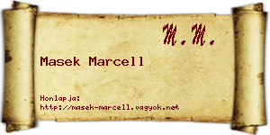 Masek Marcell névjegykártya
